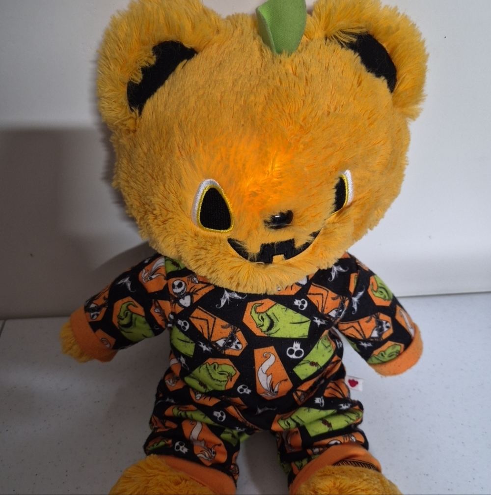 Build A Bear Jack O Lantern Pumpkin Orange Plush 2025 Halloween Pj's Nightmare
